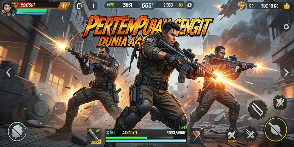 Screenshot gameplay 666I yang menunjukkan aksi pertempuran yang intens.