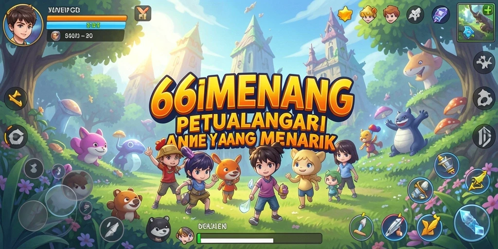 Gameplay 66MENANG menampilkan karakter anime yang beraksi seru.