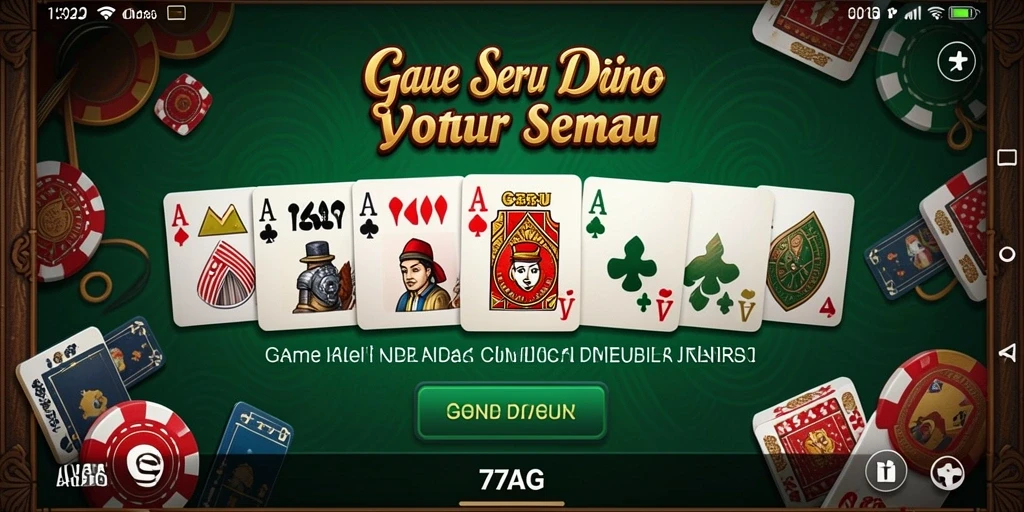Tampilan gameplay seru saat bermain domino di 77AG.