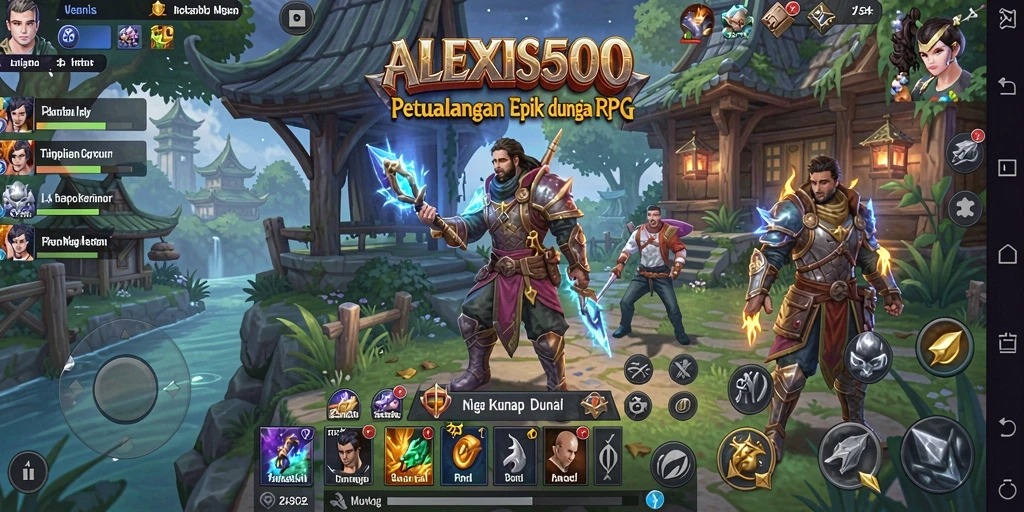 Tangkapan layar ALEXIS500 menunjukkan aksi pertarungan yang mendebarkan dalam dunia RPG.