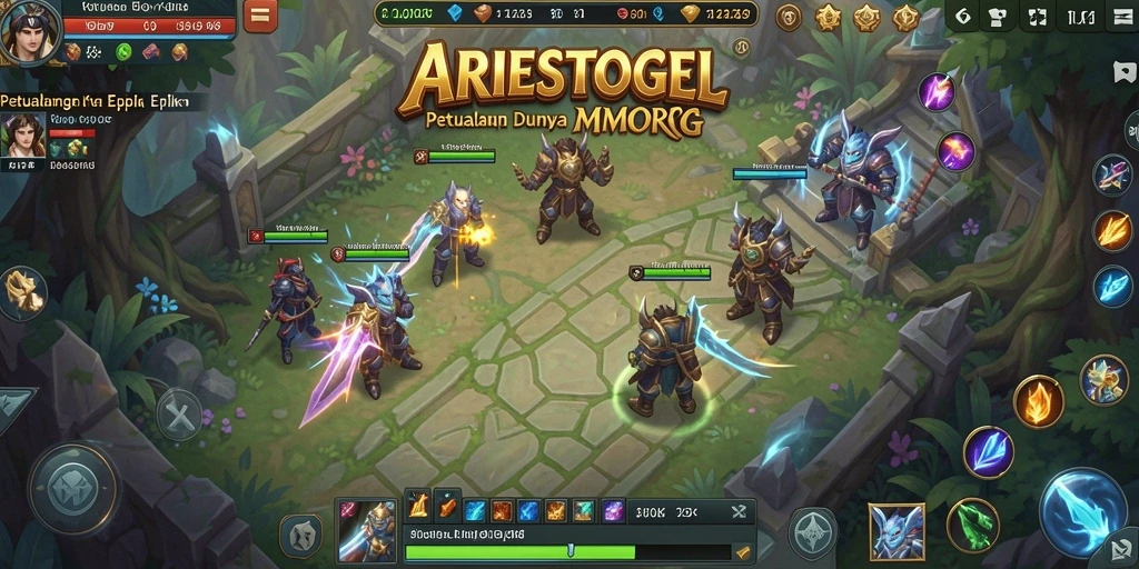Screenshot gameplay ARIESTOGEL menampilkan aksi seru dalam dunia MMORPG.