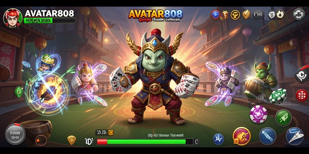 Screenshot menunjukkan intensitas gameplay dalam QiuQiu.