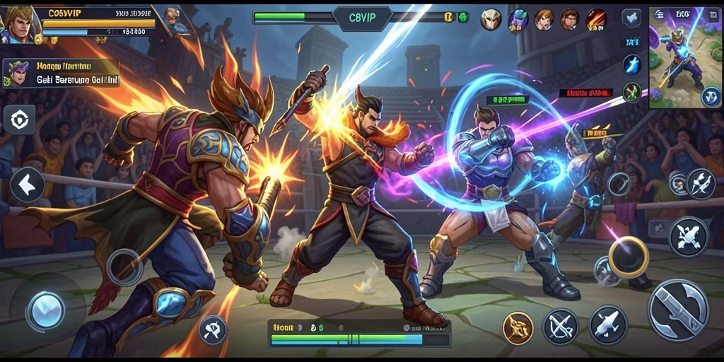 Tampilan gameplay C8VIP yang seru dan mendebarkan dalam pertarungan Fighting.