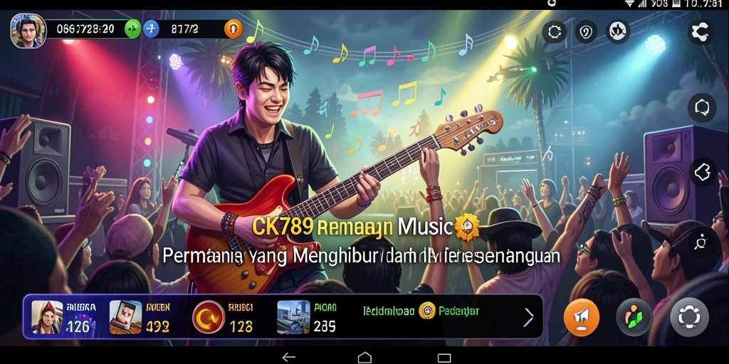 Screenshot CK789 menampilkan pemain beraksi dengan alat musik virtual.