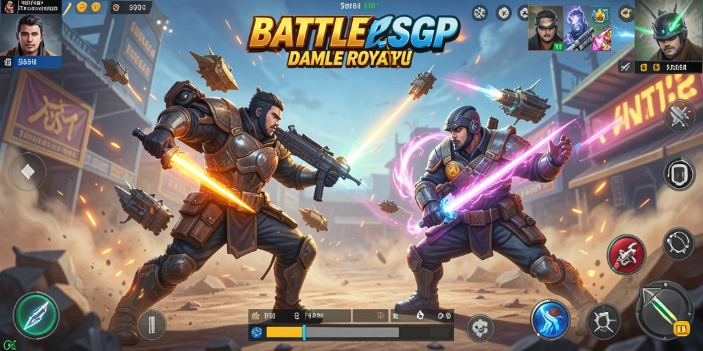 Tangkapan layar COLOKSGP menunjukkan aksi tempur intens dalam arena Battle Royale.