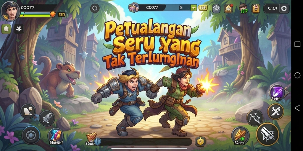 Screenshot gameplay COO77 menampilkan petualangan seru di dunia yang menakjubkan.