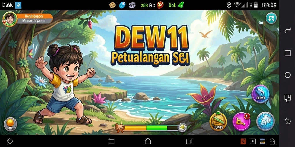 Gameplay DEWI11 menampilkan petualangan mendebarkan di dunia yang indah.