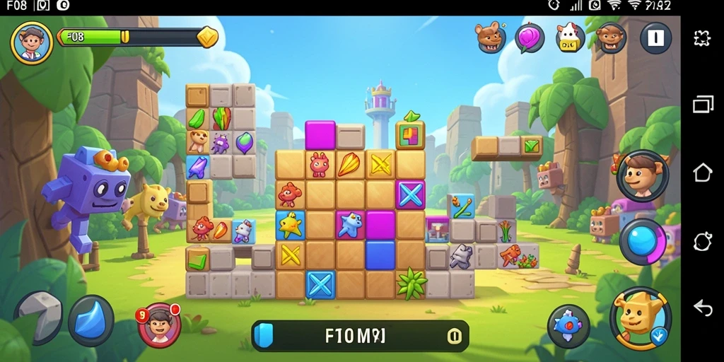 Screenshot F08 menampilkan gameplay seru dengan tantangan teka-teki.