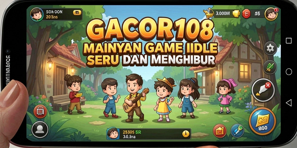 Screenshot gameplay GACOR108 menampilkan karakter yang aktif dalam permainan Idle.