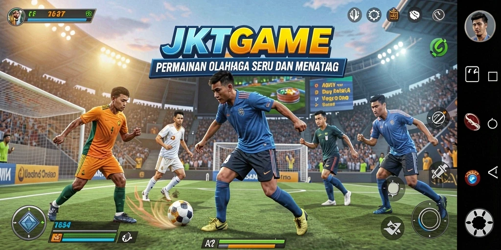 Screenshot JKTGAME menampilkan aksi seru dalam pertandingan olahraga.