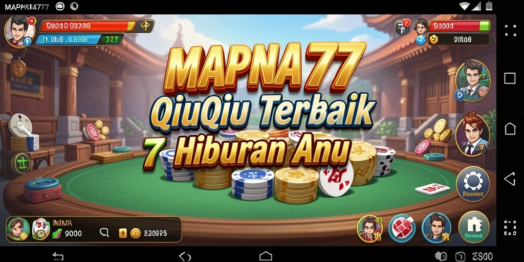 Screenshot permainan QiuQiu MAPNA777 menampilkan momen seru bermain kartu.