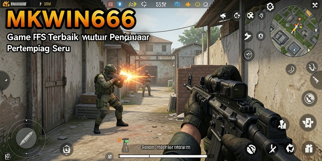 Tampilan mendebarkan gameplay FPS dalam MKWIN666.