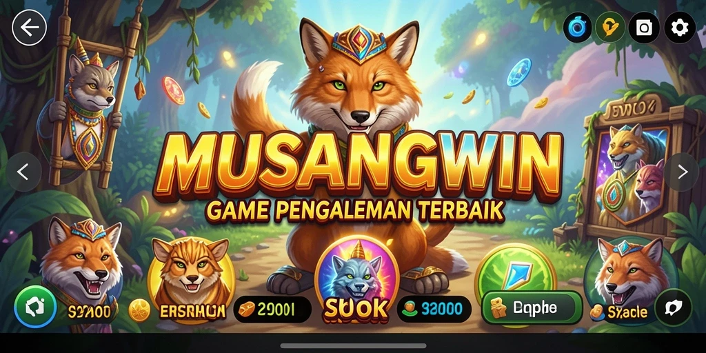 Gameplay mendebarkan dari game Slot MUSANGWIN yang penuh warna.