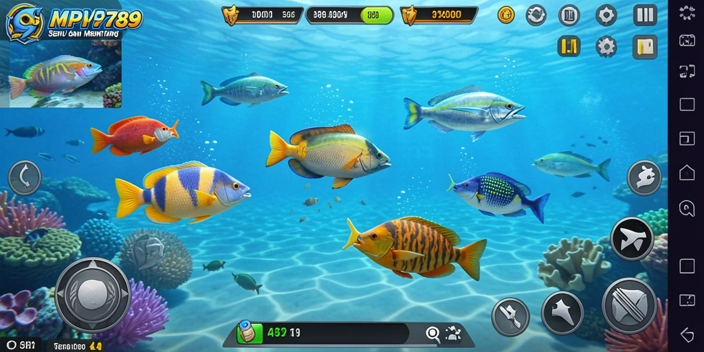 Tampilan gameplay menarik dari MVP789 saat menangkap ikan.