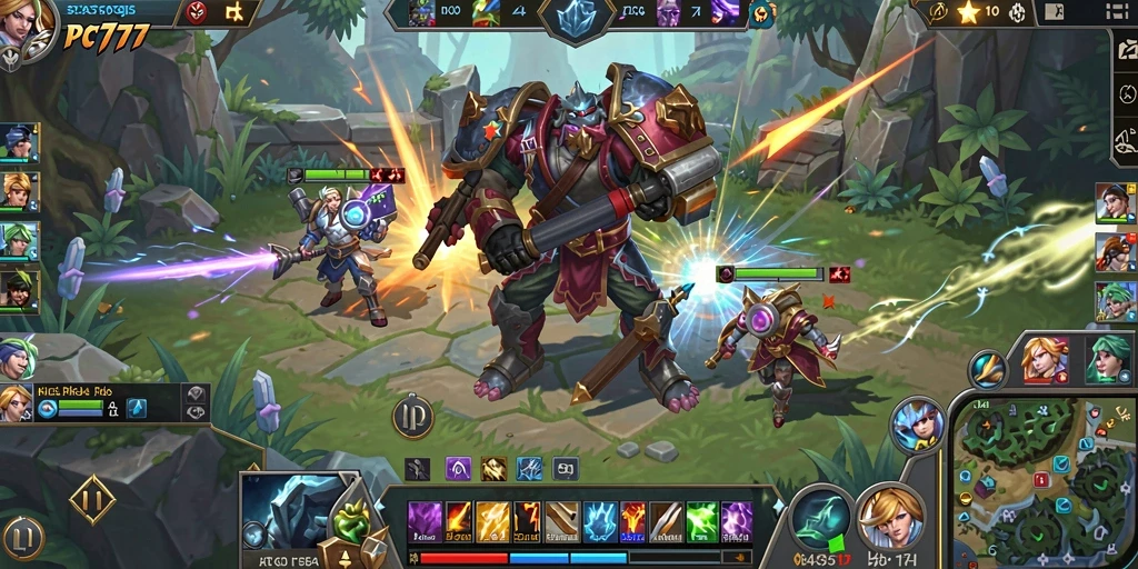 Tampilan penuh aksi dari gameplay PvP PC777.