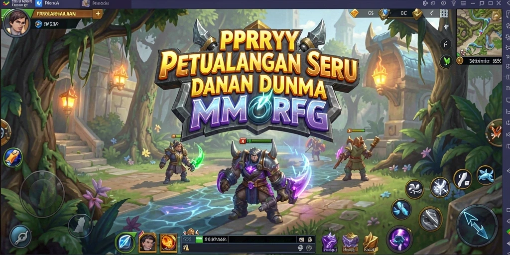 Screenshot gameplay PPRRYY yang menampilkan pertarungan seru di dunia MMORPG.