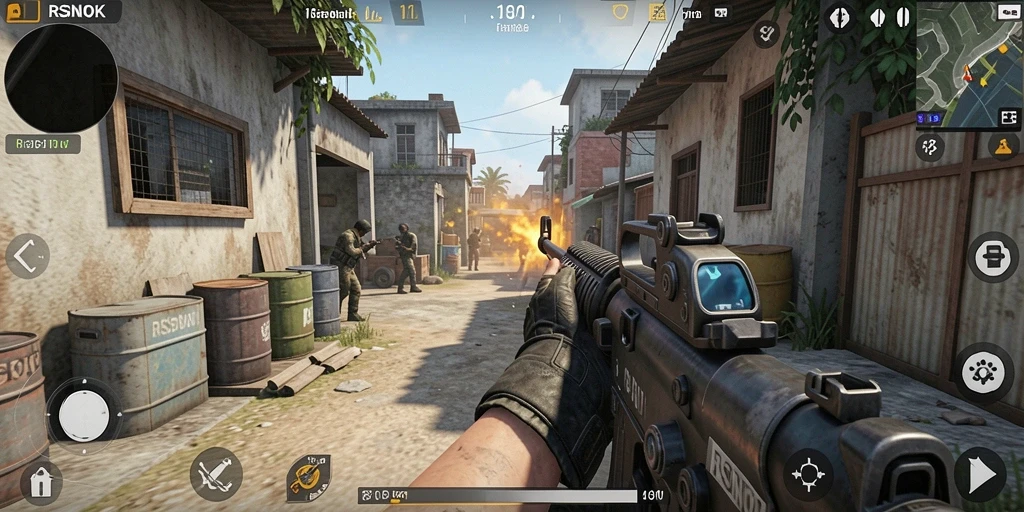Tampilan gameplay RSNOK yang dinamis dan mendebarkan.