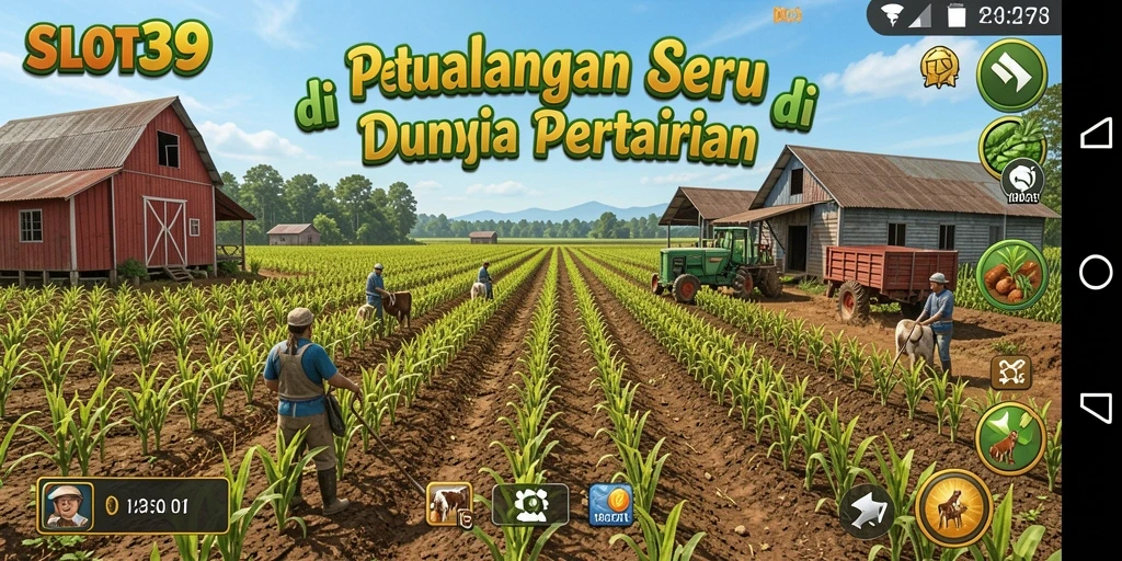 Screenshot menampilkan gameplay seru SLOT39 dengan tampilan pertanian yang indah.