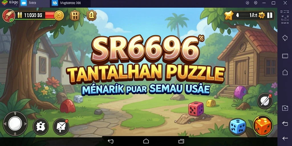 Screenshot gameplay SR6666 dengan teka-teki menantang yang berwarna-warni.