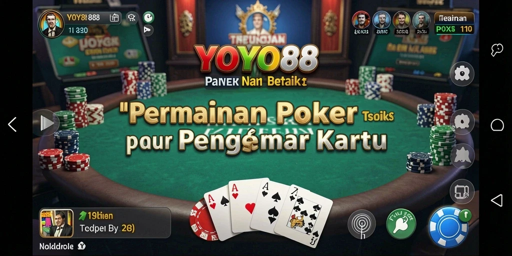 Tampilan utama YOYO88 menampilkan gameplay Poker yang intens dan menegangkan.