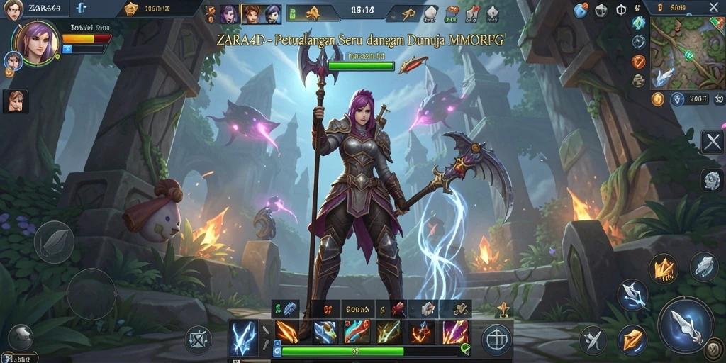 Tampilan screenshot <strong>ZARA4D</strong> menunjukkan serunya pertarungan dalam dunia MMORPG.