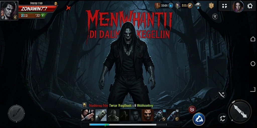 Tampilan gameplay ZONAWIN777 yang membangun ketegangan horor.