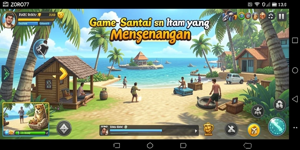 Screenshot gameplay menampilkan level menarik dalam ZORO77.